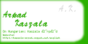 arpad kaszala business card